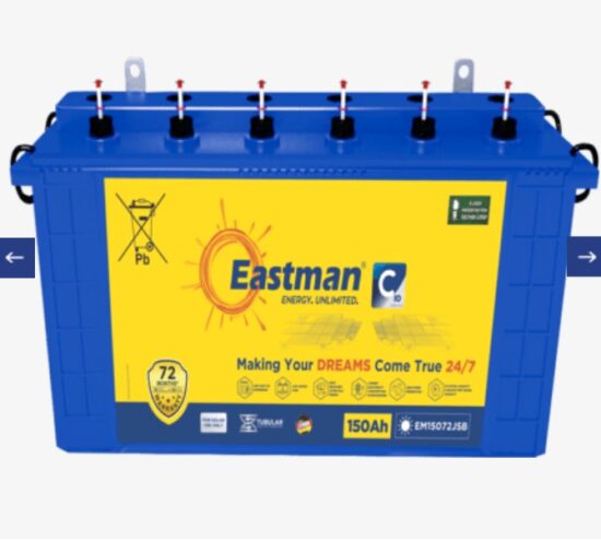 EM150-150AH EASTMAN TALL TUBULAR BATTERY