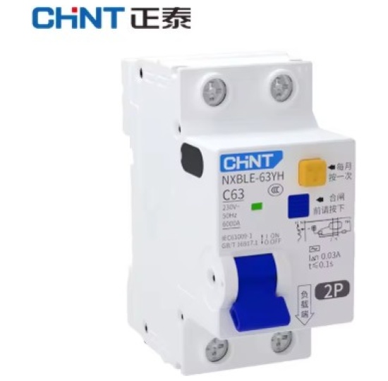 CHINT NXBLE-63A 2P Residual Current Circuit Breaker [RCCB]12v to 220v
